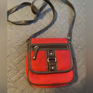 Red with Brown Trim Women’s Cross Body Purse